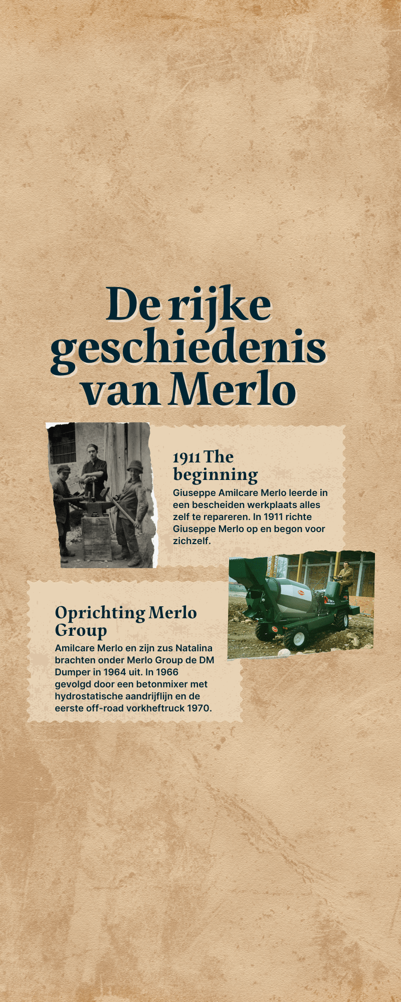 Informatieposter over de geschiedenis van Merlo.