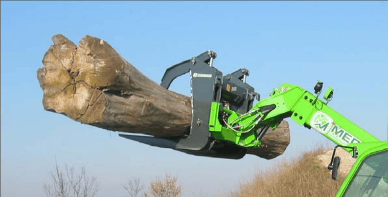 Merlo verreiker aanbouwdeel met boomstammenklem