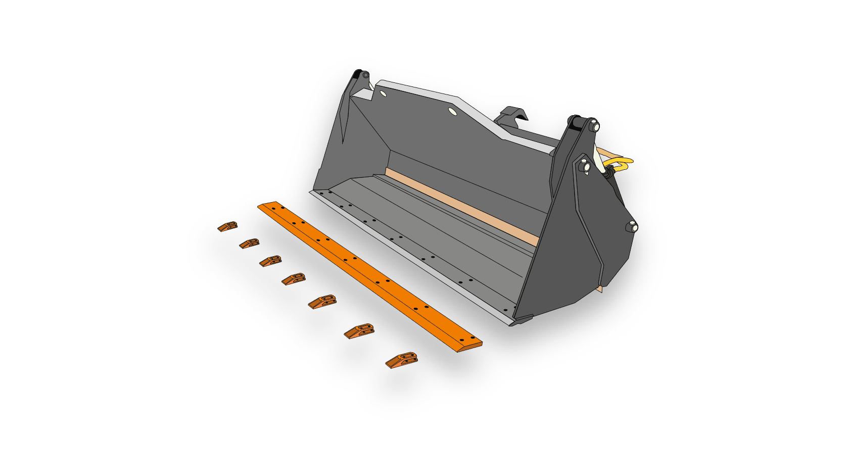 Merlo scheppbak voor het opscheppen van diverse materialen